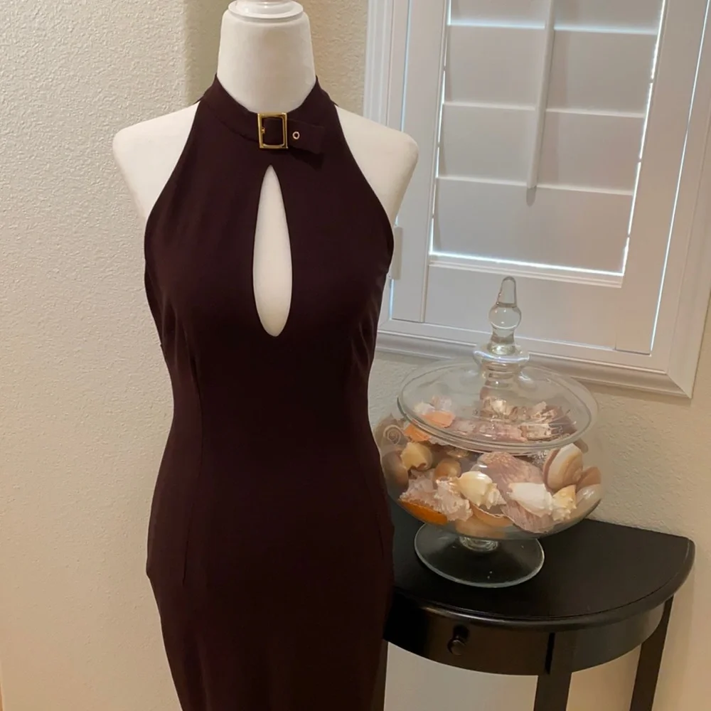 Dolce & Gabbana Dark Burgundy Halter Dress - Picture 4 of 6